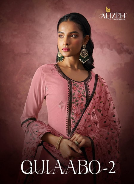 Gulaabo Vol 02 By Alizeh Georgette Top With Bottom Dupatta Wholesale Suppliers In Mumbai